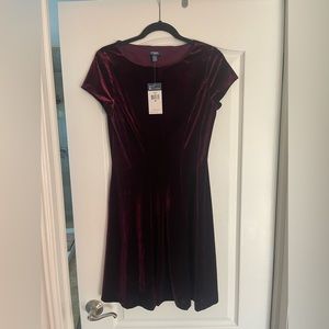 New with tags, medium red velvet dress
